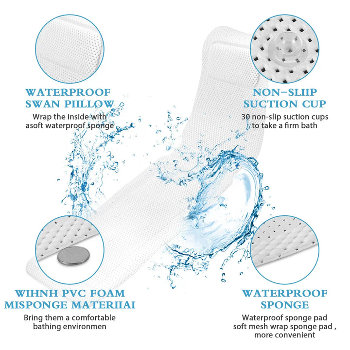 HydroComfort Rutschsichere Badewannenmatte mit Kissen Karnz