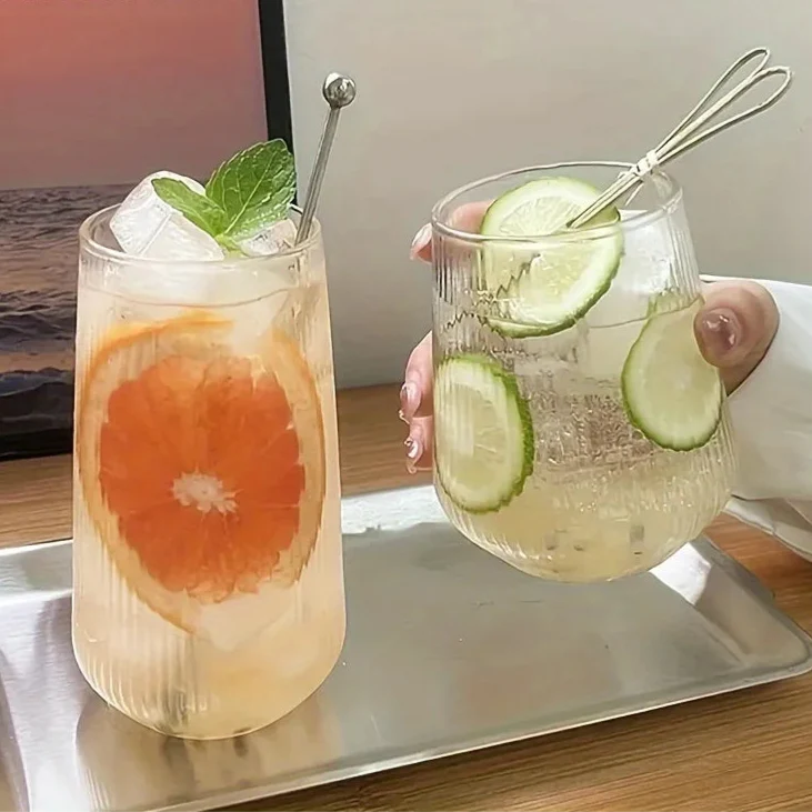 Gerundete gerippte Gläser 4-Teiliges Set Karnz