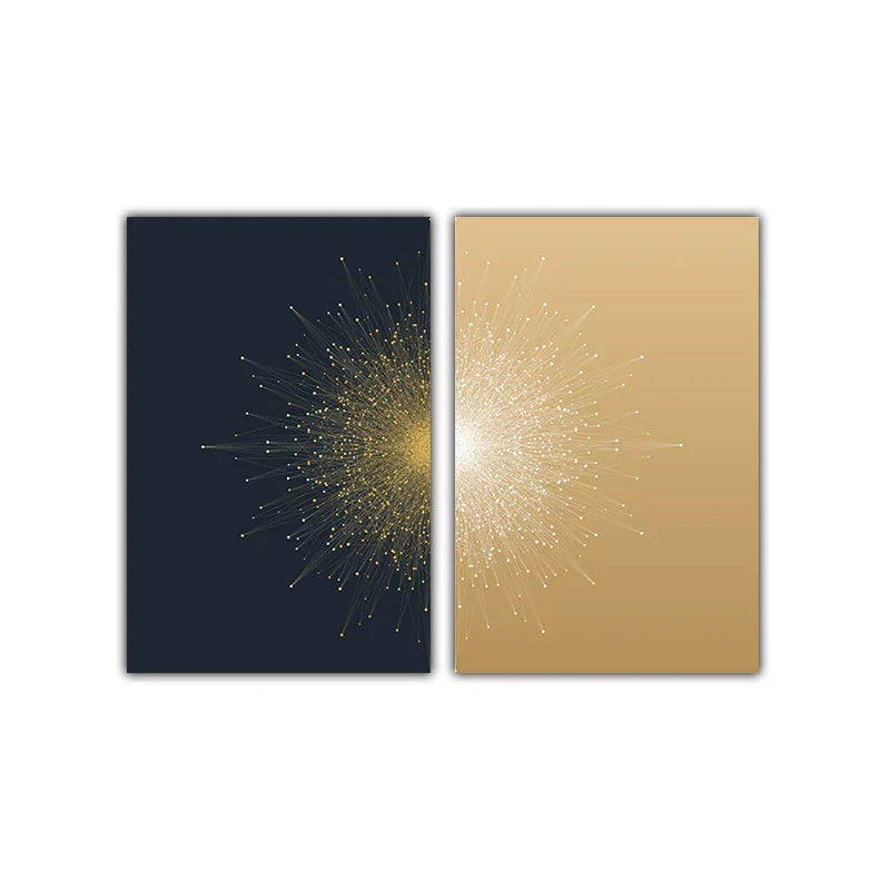Kontrastierende Farbe Abstrakte Partikel Geometrie Wandkunst Fine Art Leinwanddrucke Bilder Für Wohnzimmer Schlafzimmer Bürodekor | Karnz