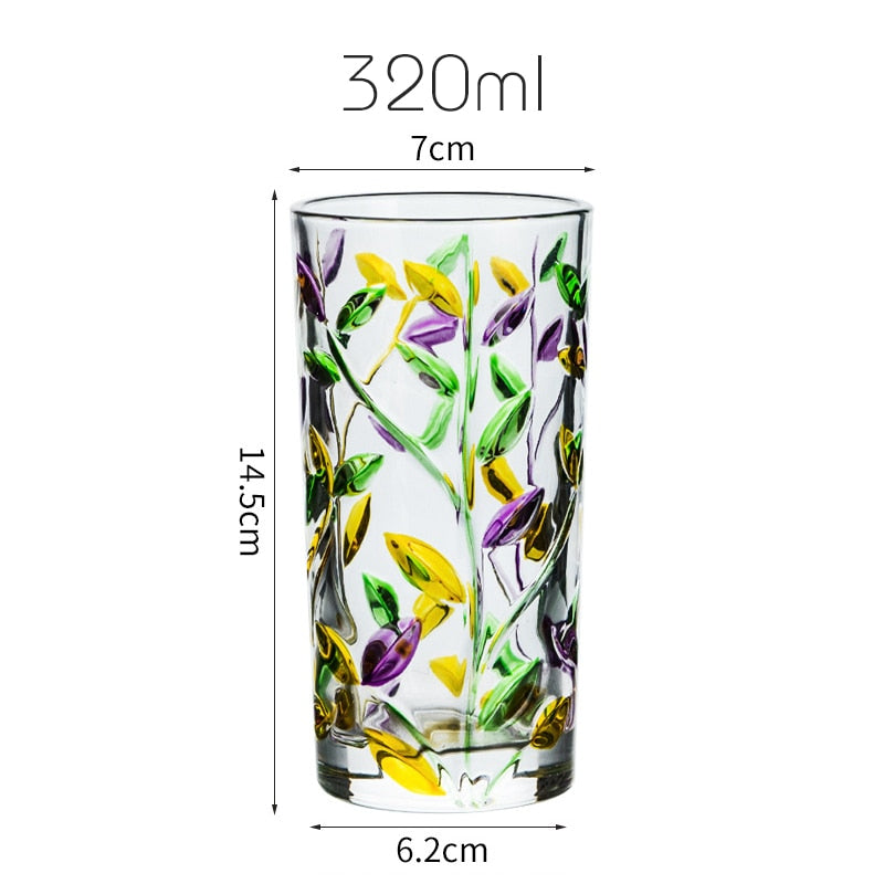 Handgemalte Blattglas-Tasse | Karnz