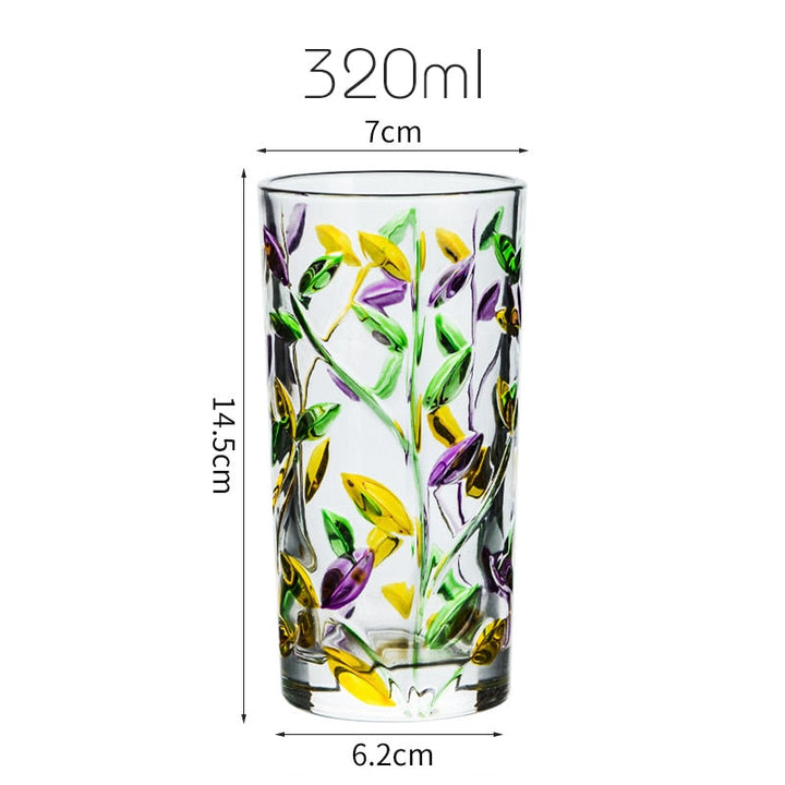 Handgemalte Blattglas-Tasse | Karnz