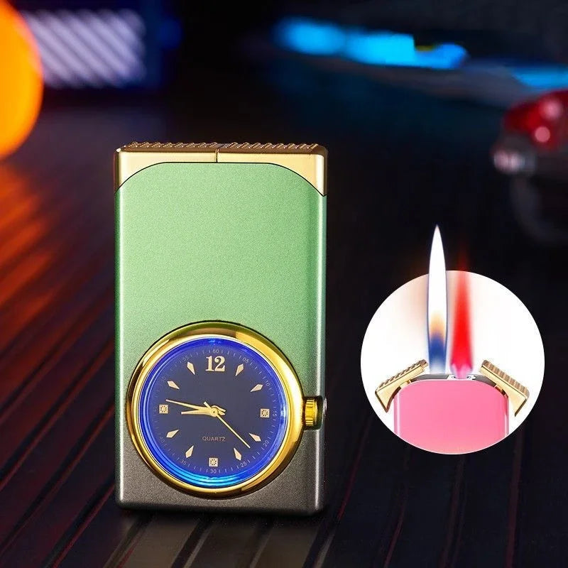 Kreative Dual Fire Farbverlauf Feuerzeug Uhr | Karnz