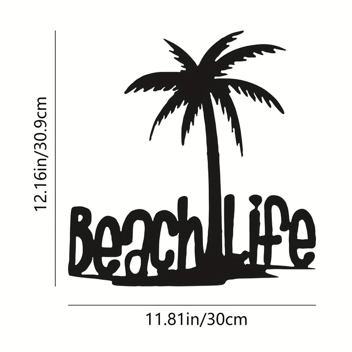 Beach Life Kokosnussbaum Metall Wandkunst 3D Dekoration Für Wohnzimmer Schlafzimmer Zuhause Büro Wand Dekoration | Karnz