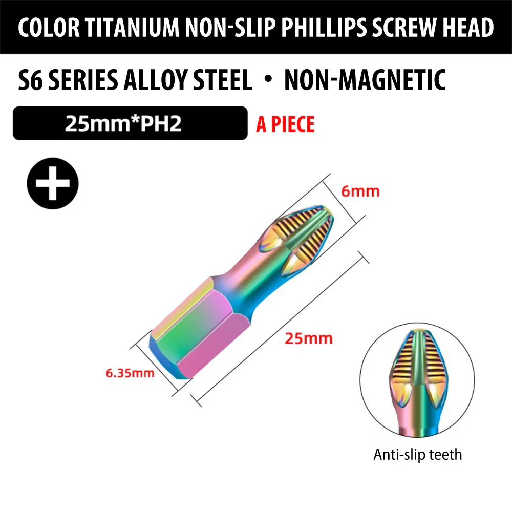 Magnetischer Titan-Schlagschraubenkopf mit rutschfester Oberfläche