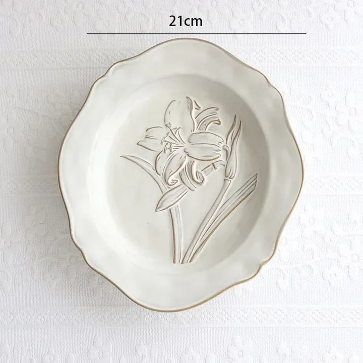 Französische geprägte Blumenplatten