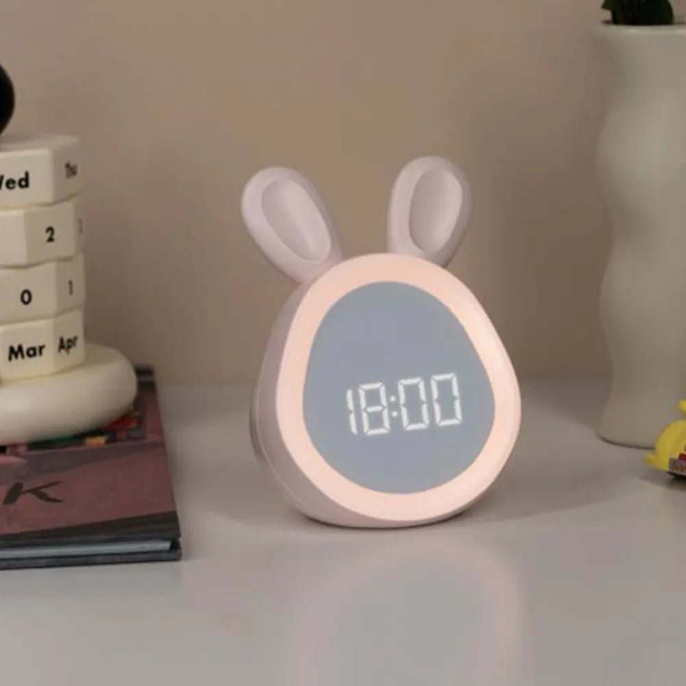 Kaninchenförmige Kinder-Wecker mit LED-Nachtlicht - BunniGlow | Karnz