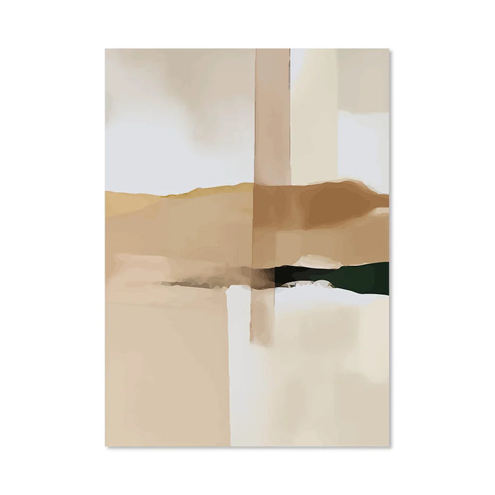 Neutrale Farbblock Beige Schwarz Wandkunst Fine Art Leinwanddrucke Moderne abstrakte Bilder für Wohn- und Schlafzimmer Kunstdekoration | Karnz