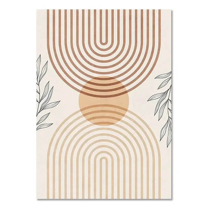 Minimalistische Terrakotta Sonnen abstrakte Wandkunst Fine Art Leinwanddrucke moderne Bilder für Wohnzimmer Schlafzimmer Galerie Wandkunst Dekor | Karnz