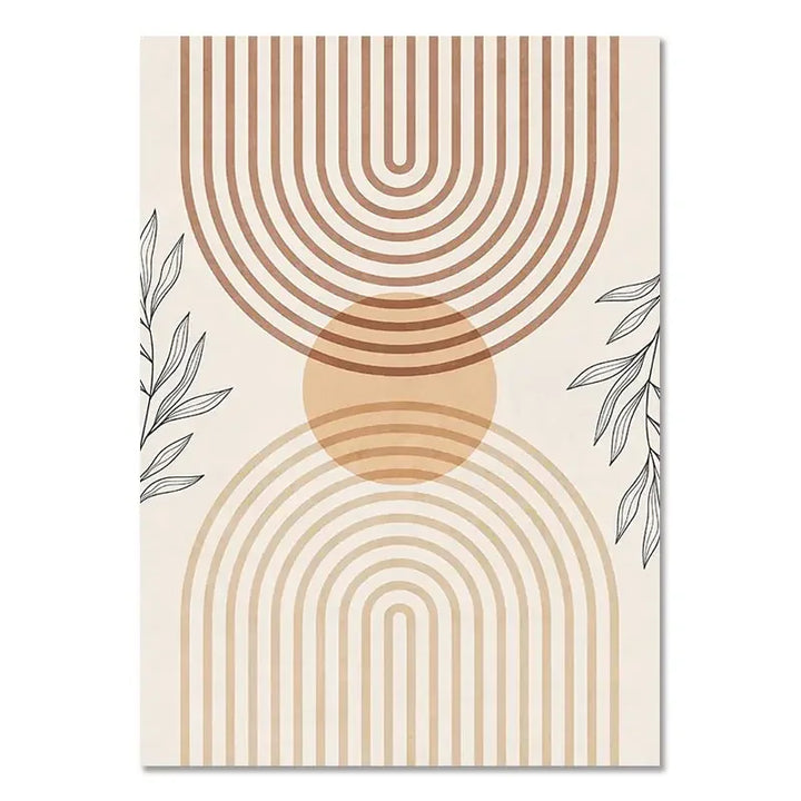 Minimalistische Terrakotta Sonnen abstrakte Wandkunst Fine Art Leinwanddrucke moderne Bilder für Wohnzimmer Schlafzimmer Galerie Wandkunst Dekor | Karnz