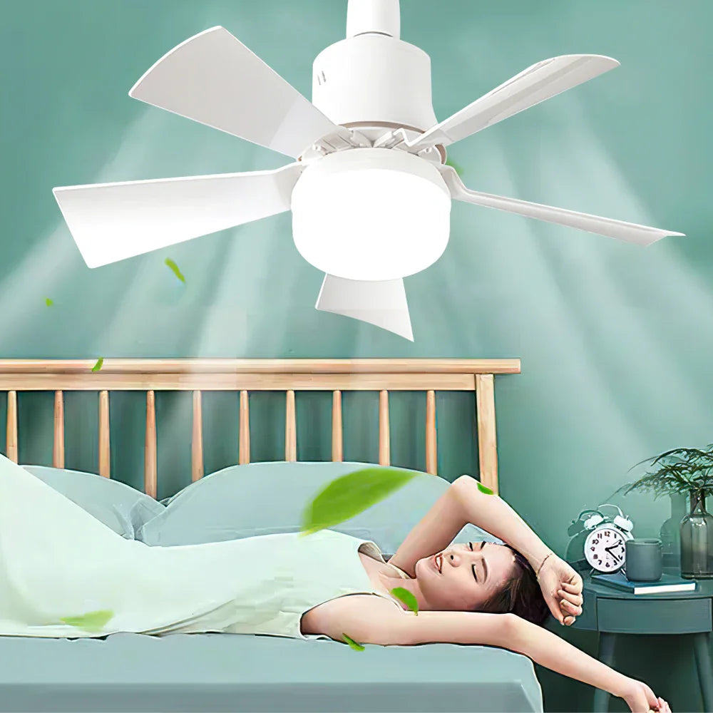 30W E27 Deckenventilator Licht mit Fernbedienung - LED Dimmfunktion, intelligenter leiser Ventilator für Schlafzimmer & Wohnzimmer | Karnz