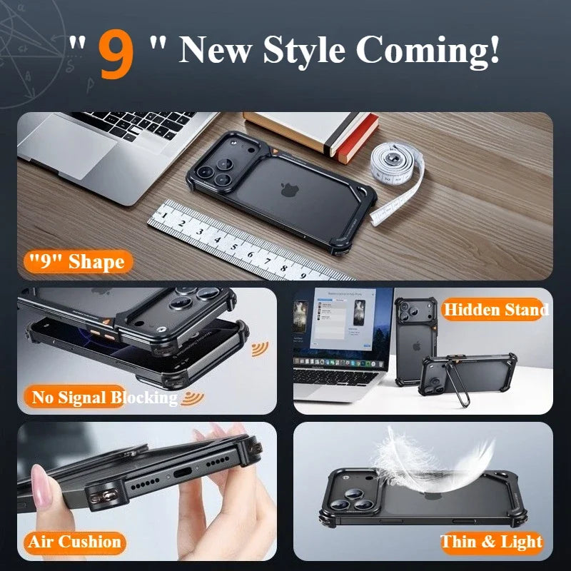 Metallrahmenloser Bumper für iPhone 17