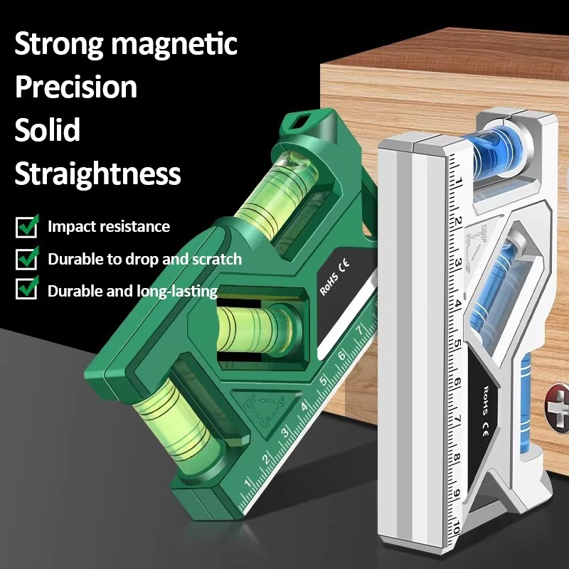 Präzisions-Taschenwasserwaage mit Magnetfuß und Winkelmesser