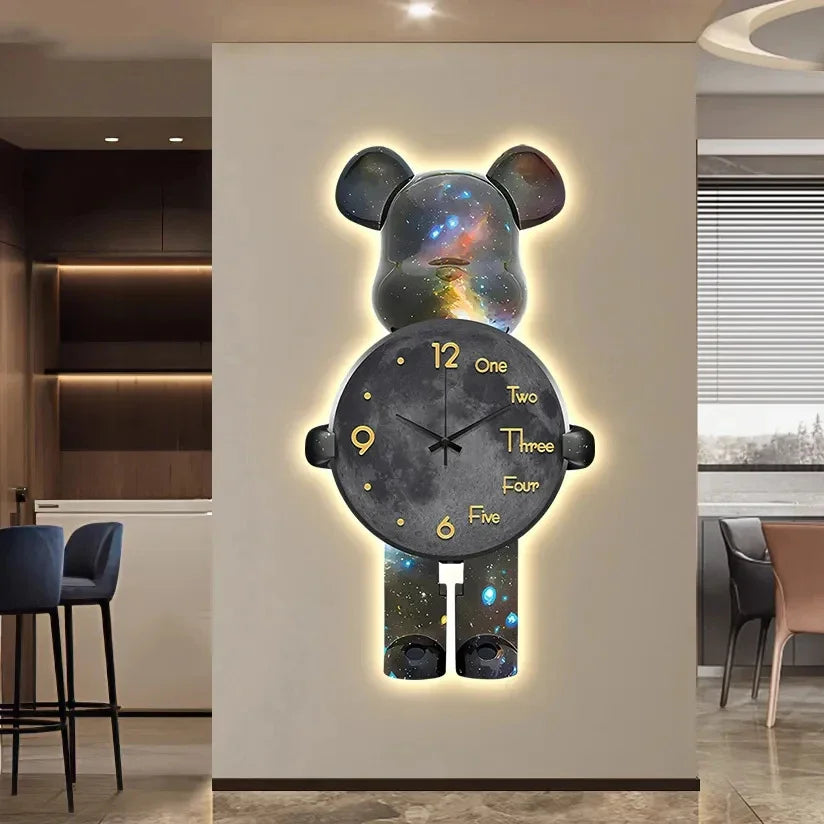 Glowing Star Bear LED Wanduhr | Karnz