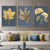 Blaue Minimalistische Goldene Abstrakte Florale Wandkunst Feine Kunst Leinwanddrucke Bilder Für Luxuriöses Wohnzimmer Esszimmer Home Office Kunst Dekor | Karnz