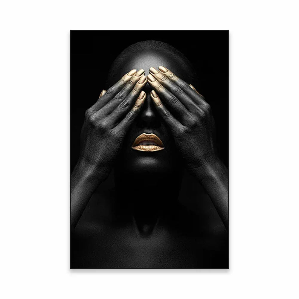 Golden Girl Fashion Wandkunst Fine Art Leinwanddrucke Moderne Abstrakte Porträtbilder Für Wohnzimmer Schlafzimmer Boutique Salon Kunstdekoration | Karnz