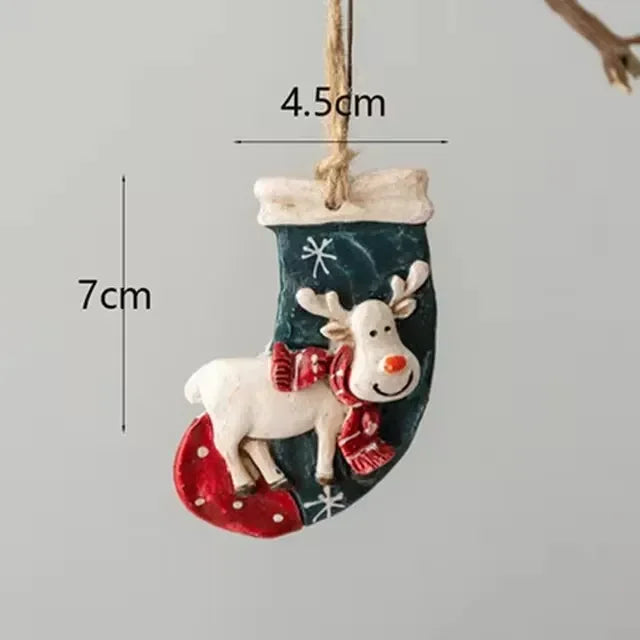Klassische Weihnachtsdeko – Hängende Weihnachtsstrümpfe mit Elchmotiv | Karnz