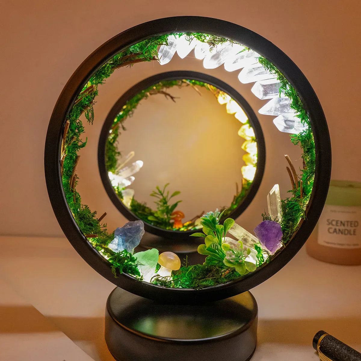 CrystalGlow Luxe Circle Nachtlampe | Karnz