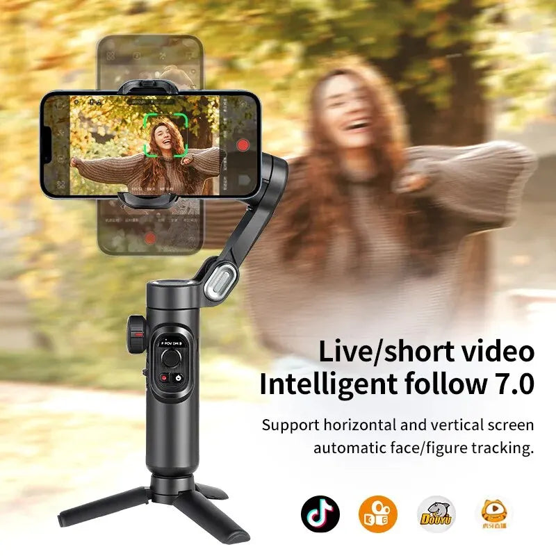 3-Achsen-Smartphone-Gimbal-Stabilisator mit KI-Tracking und Gesichtserkennung – Alvion
