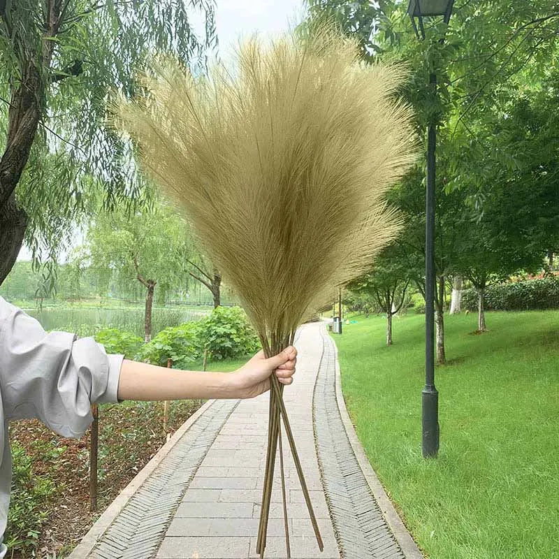 5 Stück 100 cm künstlicher Pampasgras-Trockenblumenstrauß, Dekoration für Hochzeiten, Partys, Zuhause, Zimmer, DIY-Kunstpflanzen-Dekorationszubehör