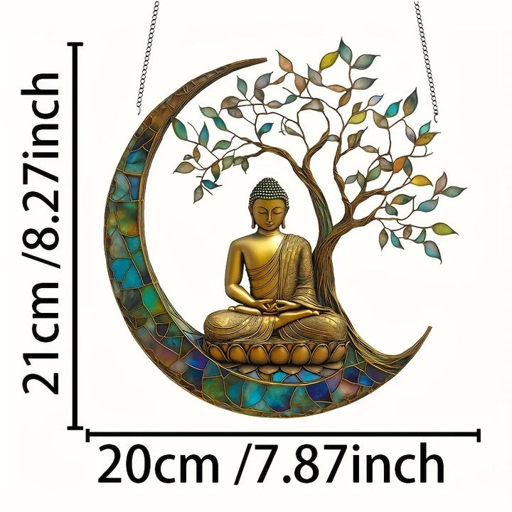 Karnz | Acryl Sonnenfänger ZenLight | 2D Buddha Dekor | Fenster- & Wohnaccessoire | Spirituelles Raumdesign