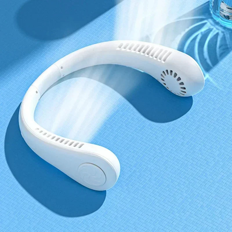 Tragbarer Mini-Hals-Hängelüfter – Tragbarer USB-Luftgekühlter Lüfter für Sommer, Outdoor-Sport, Laufen, Reisen, ohne Klingen-Design | Karnz