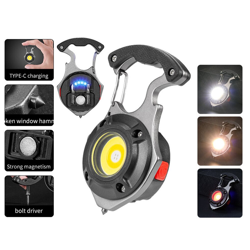 7in1 Taschenlampe Survival Camping Schlüsselanhänger | Karnz