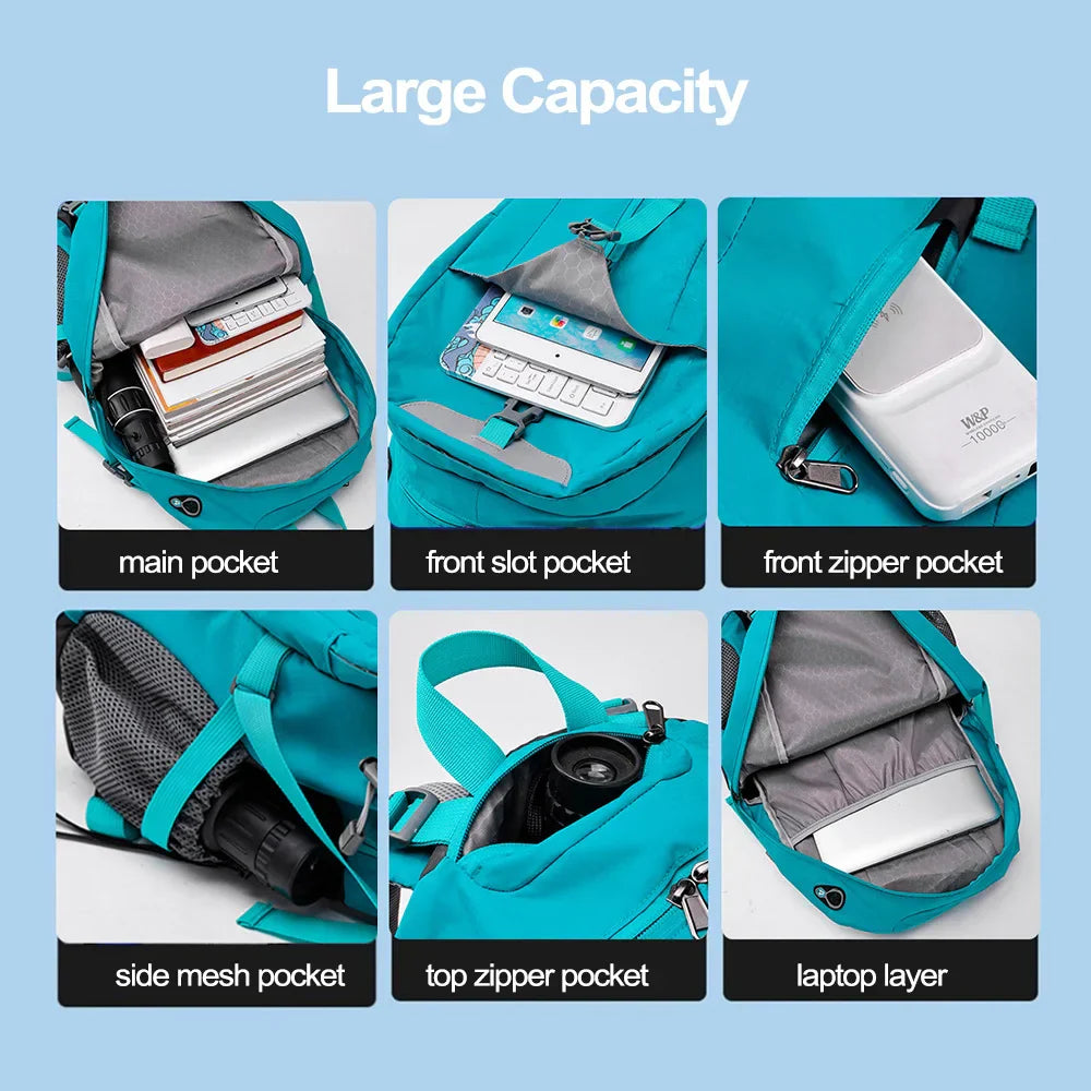 Karnz | Reiserucksack TrekVault 40 | 40 L Outdoor-Rucksack mit Regenhülle | Für Wandern, Reisen & Alltag | 31 × 20 × 52 cm