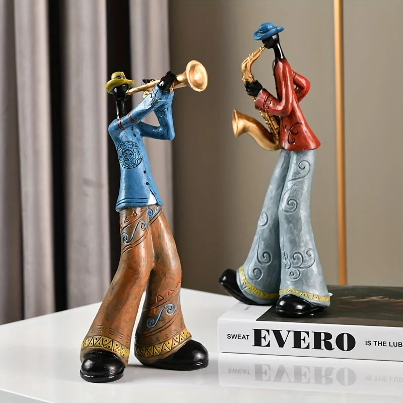 Harz Jazz Band Figurine - Vintage Musik Dekor Statue | Karnz