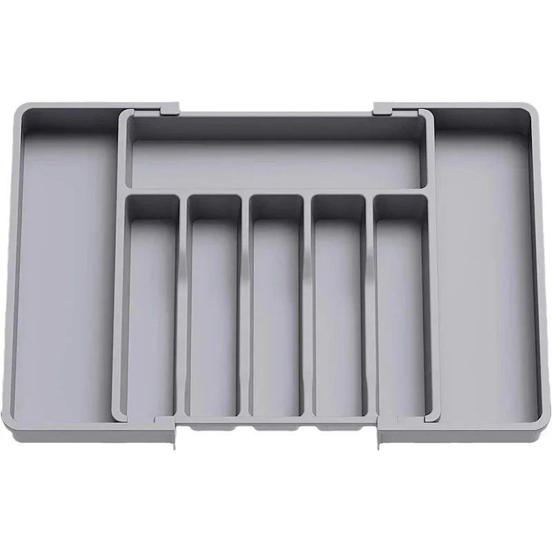 Karnz | Modulora Besteckschubladeneinsatz | Ausziehbarer Besteck-Organizer | Verstellbares Ordnungssystem aus PP | 38×35 cm