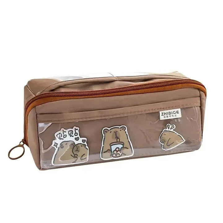 Karnz | Federmäppchen KIDZORA CrystalBag | Transparent & Vielseitig | 10-Taschen-Design | Hohe Kapazität für Schule & Freizeit