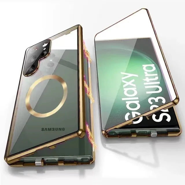 Metall Aluminiumlegierung 360 Hülle mit Sicherheitsverschluss für Samsung Galaxy S24-S23 Serie