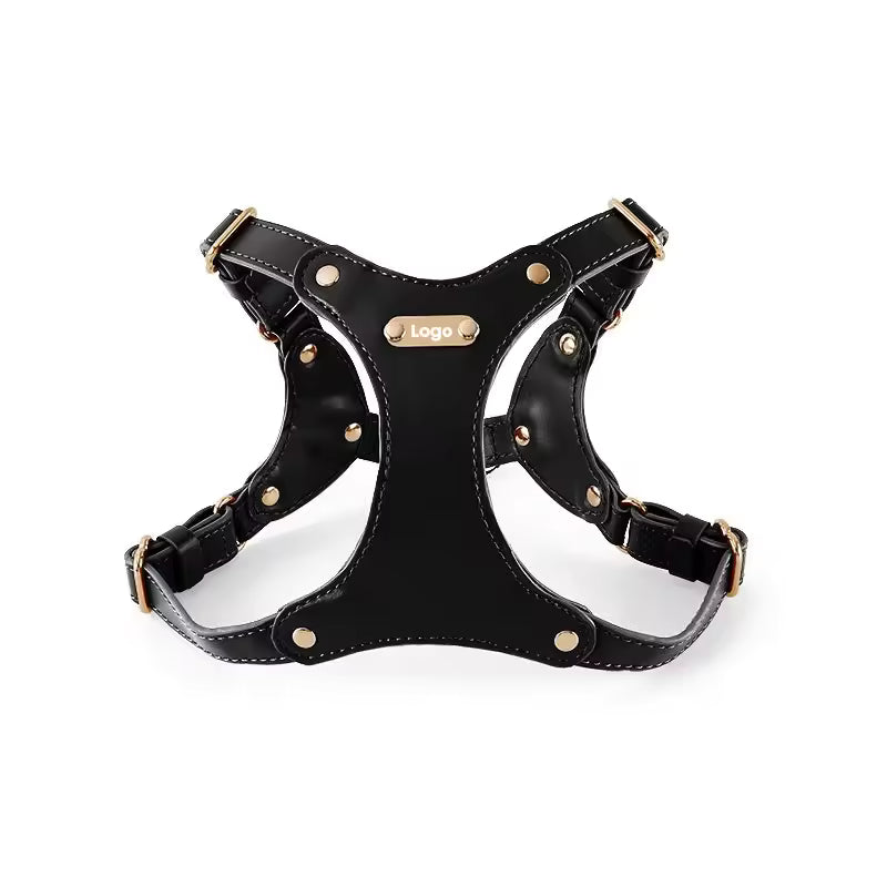 Verstellbares Leder-Hundegeschirr mit personalisierbarem Gravur Karnz