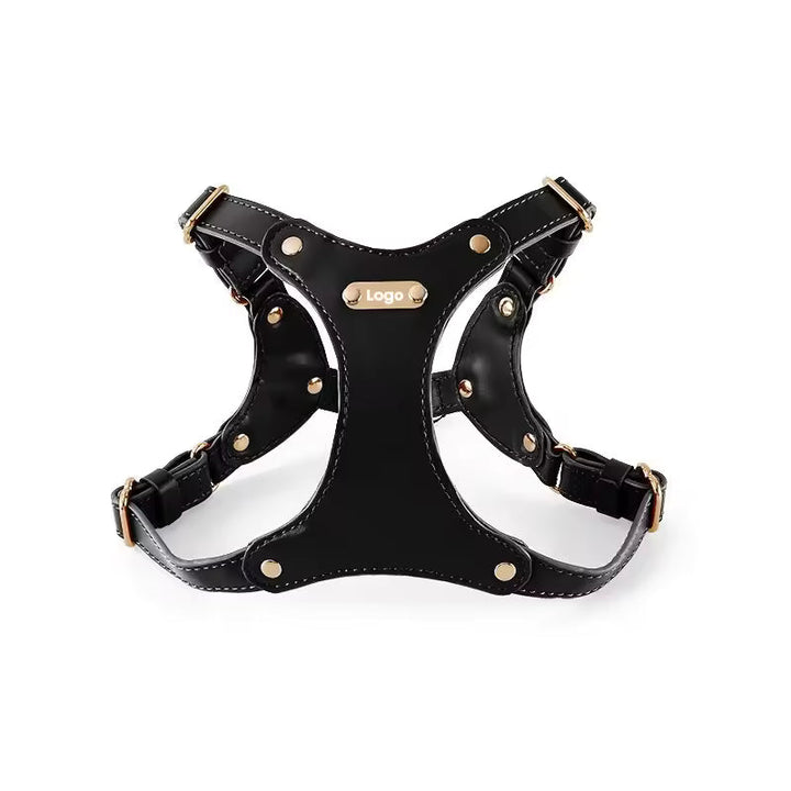 Verstellbares Leder-Hundegeschirr mit personalisierbarem Gravur Karnz