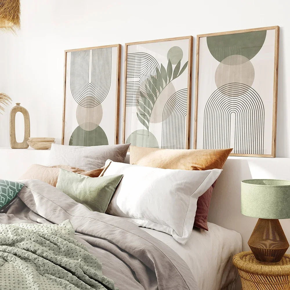 Salbeigrün Beige Minimalistische Abstrakte Botanische Wandkunst Feine Kunst Leinwanddrucke Bilder Für Wohnzimmer Esszimmer Nordische Wohnkultur | Karnz