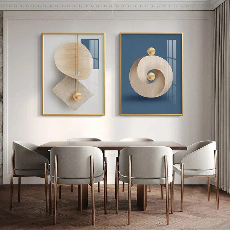 Moderne Ästhetik Abstrakte Geometrie Wandkunst Fine Art Leinwanddrucke Poster Bilder Für Moderne Wohnung Wohnzimmer Licht Luxus Wohnkultur | Karnz