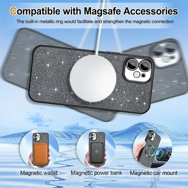 Funkelnde galvanisierte Hülle mit MagSafe für iPhone