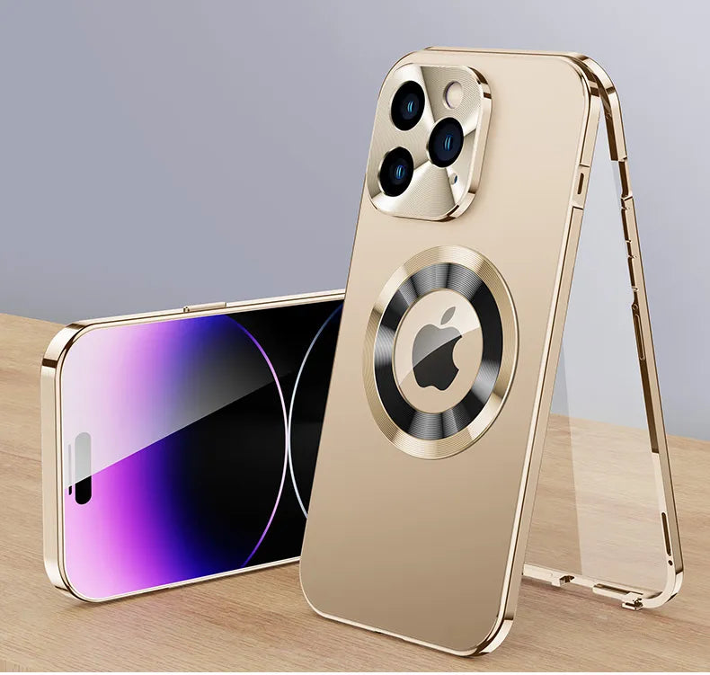 Case 360° Full Screen Lens Metall Magnetisch Magsafe Hüllen Aluminium für iPhone 15 14 13