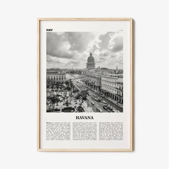 Cuba Havana Schwarz & Weiß Reiseplakat Wandkunst Feine Kunst Leinwanddrucke Bilder Für Wohnzimmer Esszimmer | Karnz