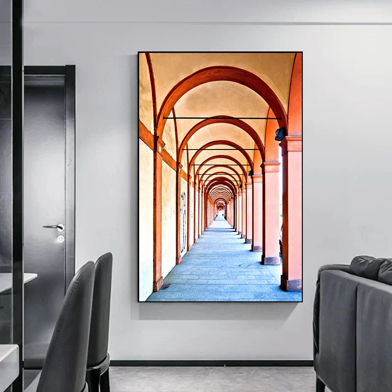 Minimalistische abstrakte architektonische Wandkunst feine Kunstleinwand Drucke Poster Bilder für moderne Apartment Wohnzimmer Büro Dekor | Karnz