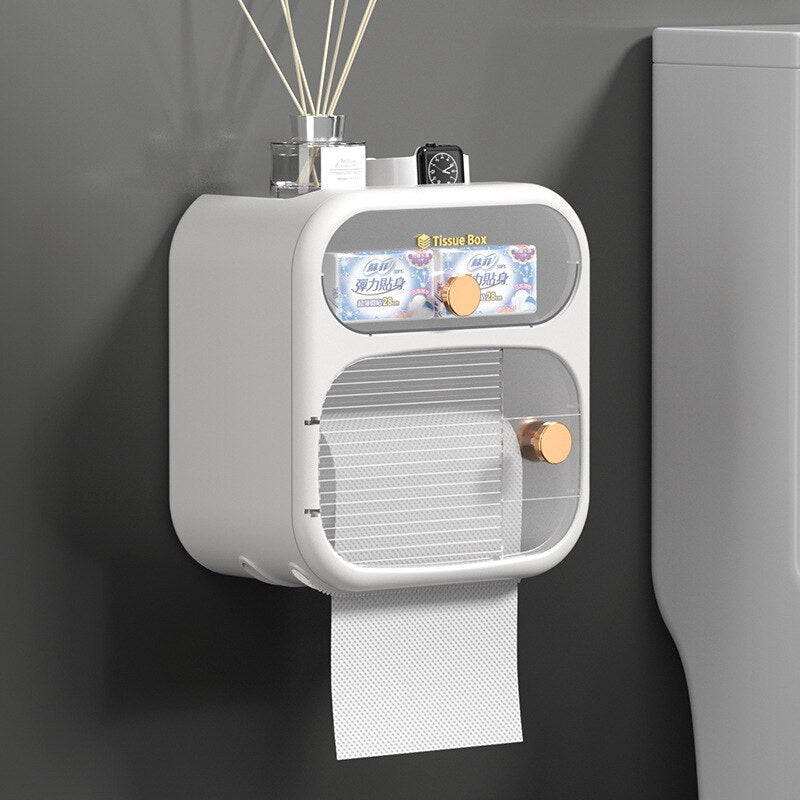 Karnz | MultiBox wandmontierte Toilettenpapier Handtuch Aufbewahrungsbox