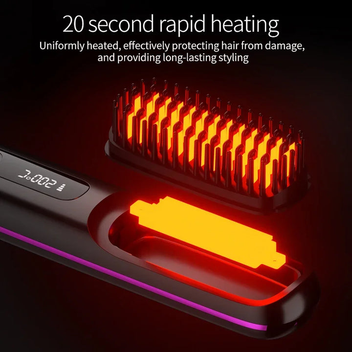 Karnz | Glissara | Kabelloses Haarglätteisen | USB-Ladefunktion & LCD-Display | Keramik & Ionen-Technologie