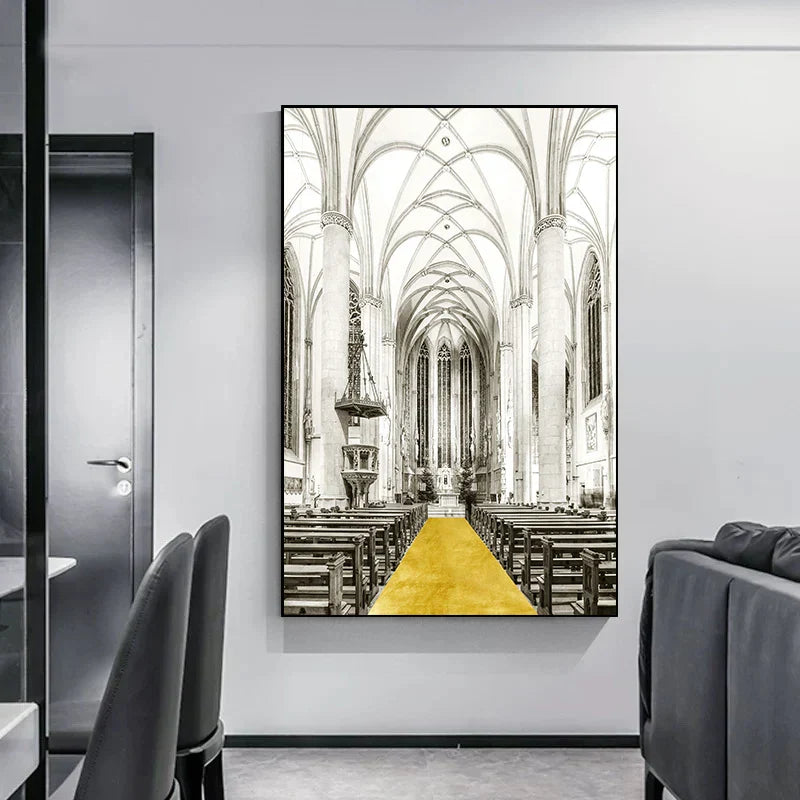 Minimalistische abstrakte architektonische Wandkunst feine Kunstleinwand Drucke Poster Bilder für moderne Apartment Wohnzimmer Büro Dekor | Karnz