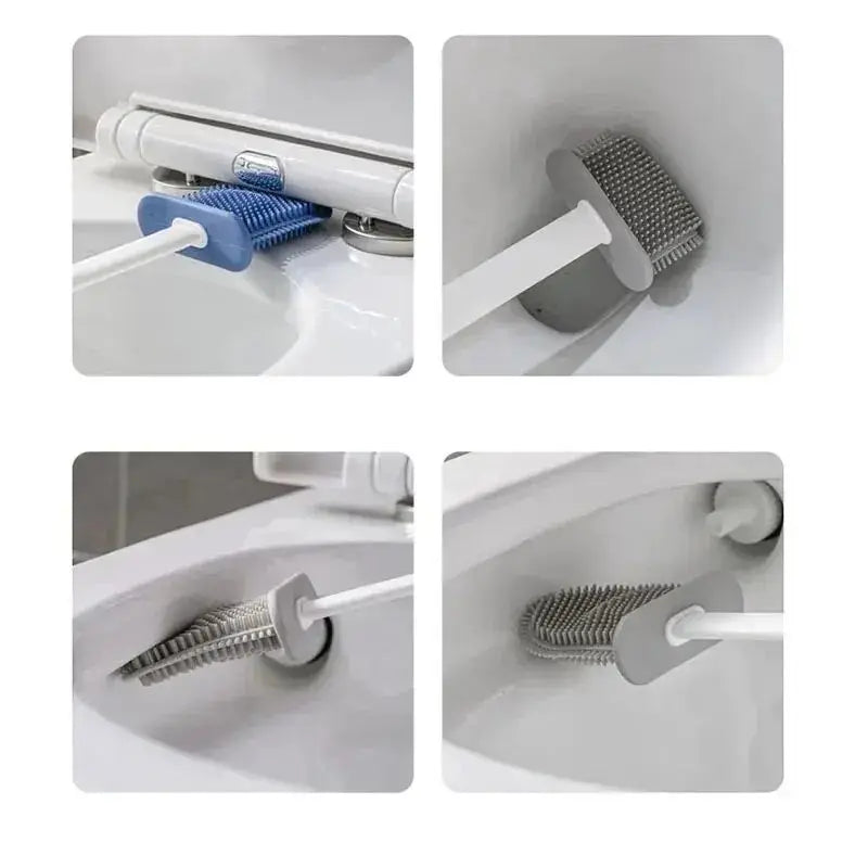 Karnz | Toilettenbürste HygieBrush DuoClean | 2-in-1 Silikon-WC-Bürstenset mit Wandhalterung | Antibakteriell & platzsparend