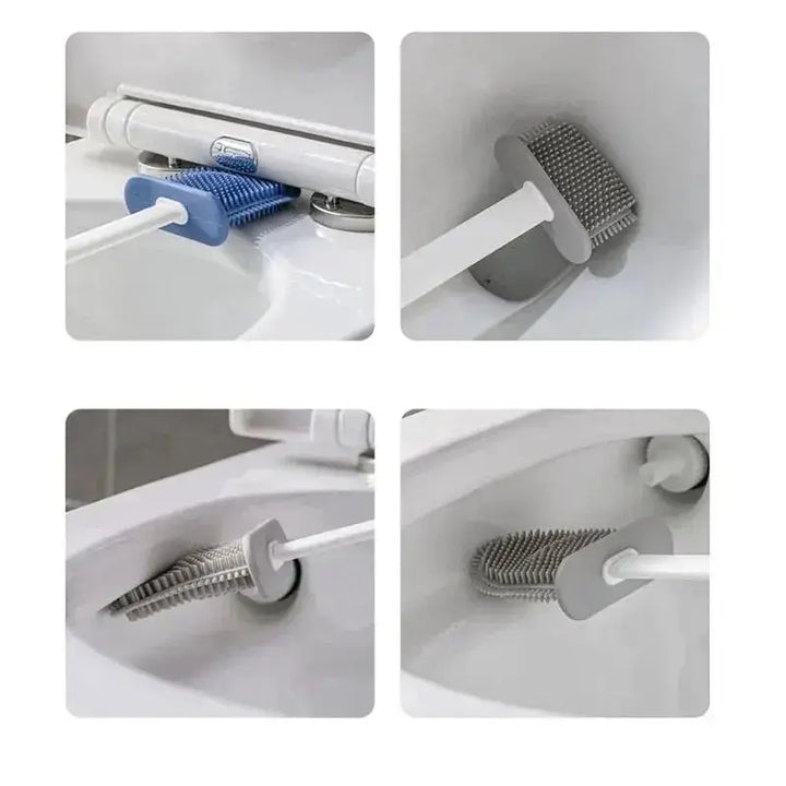 Karnz | Toilettenbürste HygieBrush DuoClean | 2-in-1 Silikon-WC-Bürstenset mit Wandhalterung | Antibakteriell & platzsparend