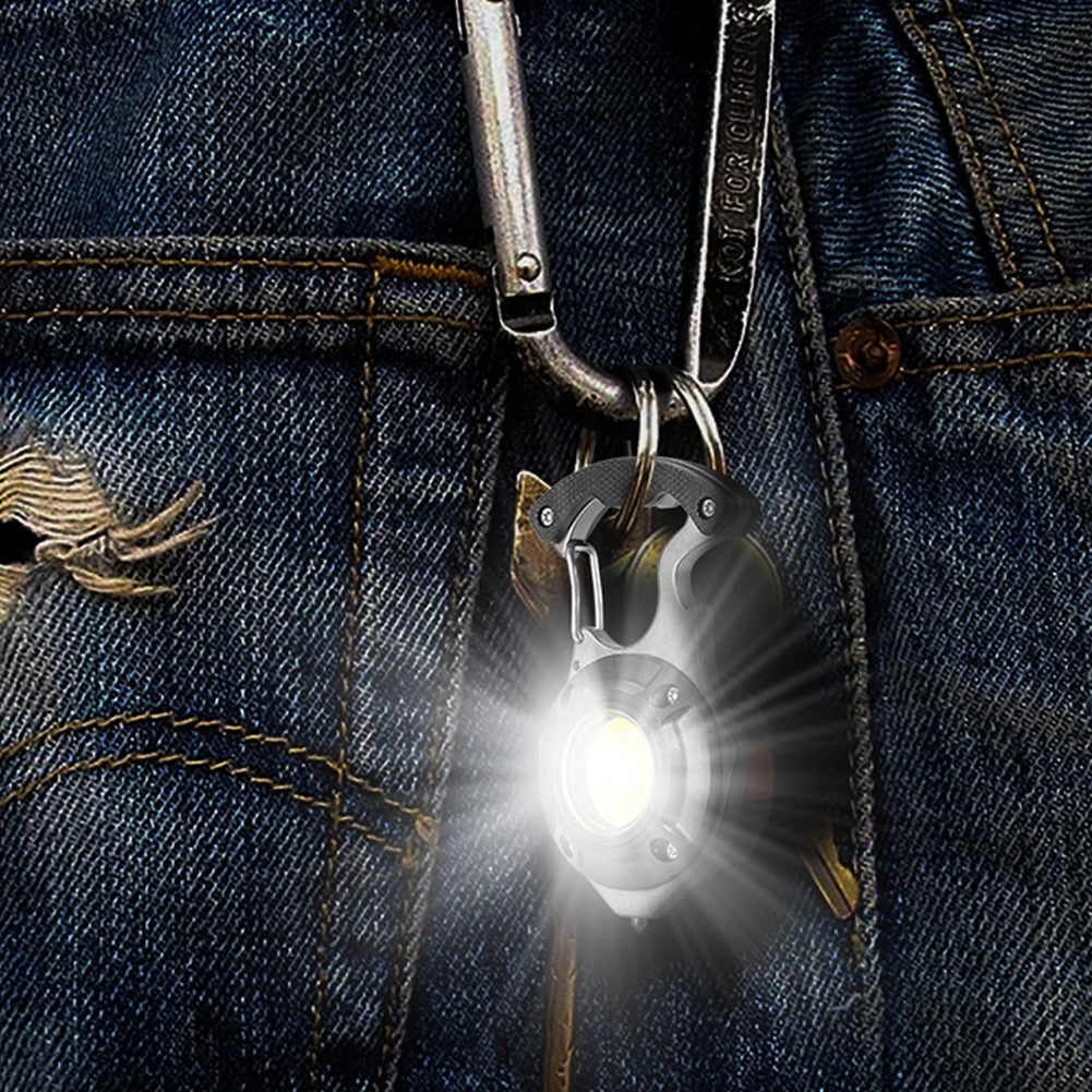 7in1 Taschenlampe Survival Camping Schlüsselanhänger | Karnz