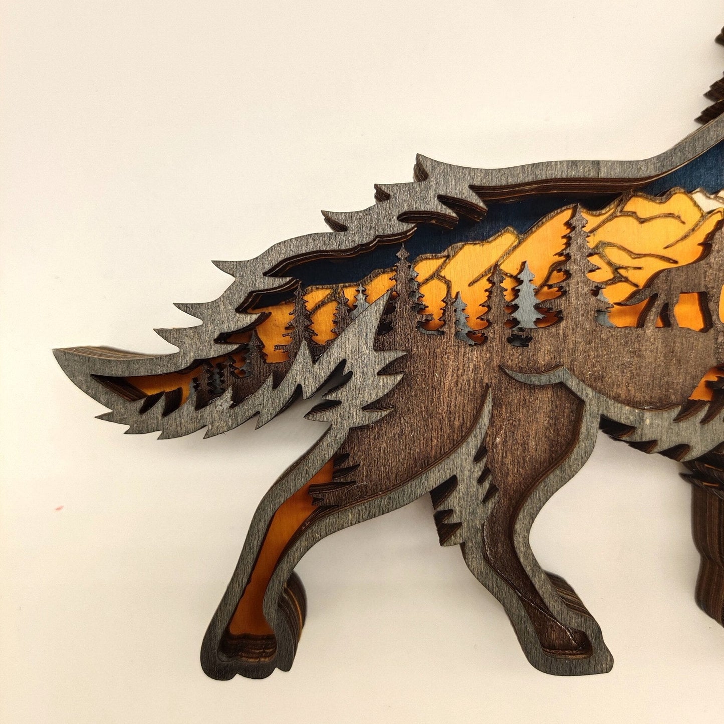 Nightglow Holz Handwerk Wolf Dekor