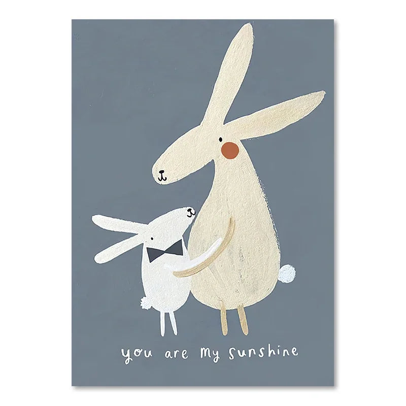 Niedliche Baby Tiere Kinderzimmer Wandkunst Illustrationen Fine Art Leinwanddrucke Gänse Maus Löwe Eisbär Poster Bilder für das Kinderzimmer Wanddekoration | Karnz