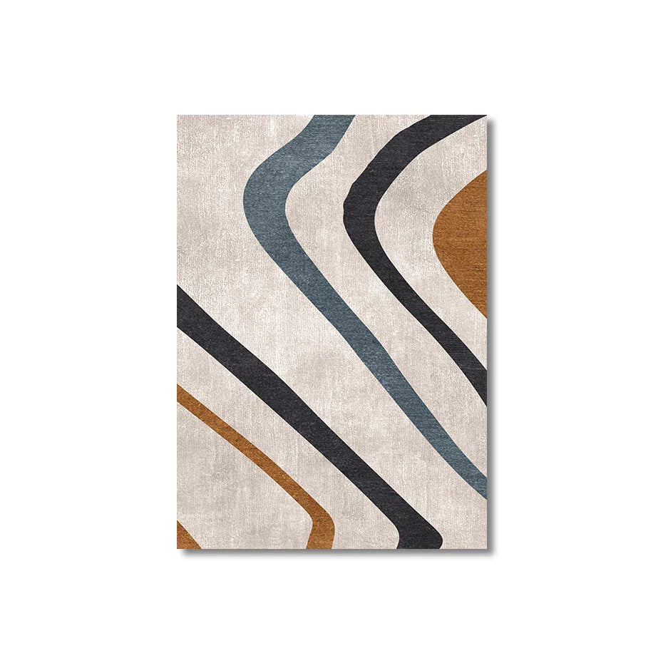 Fließende Linien Blau Beige Abstrakte Wandkunst Feine Kunst Leinwanddrucke Bilder Für modernes Wohnzimmer Esszimmer Schlafzimmer Kunst Dekor | Karnz