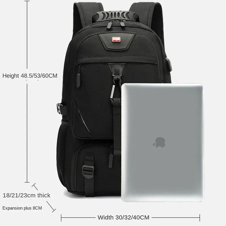 TechTrek Pro Explorer Rucksack mit USB-Anschluss – 50L-80L Reise Kapazität | Karnz