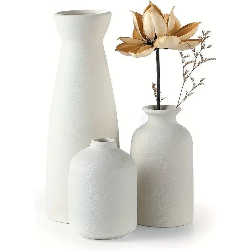 Aardstijl Keramik Vase Set aus 3 für moderne Boho-Interieurs | Karnz